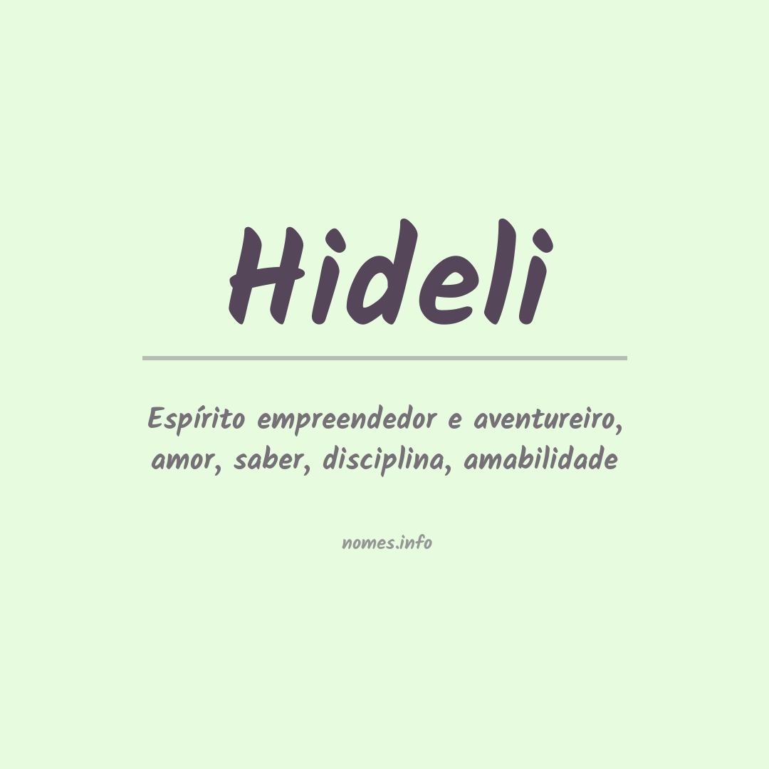 Significado do nome Hideli