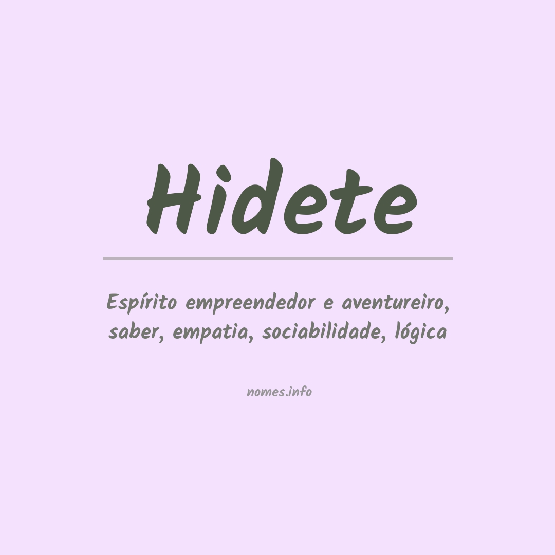 Significado do nome Hidete