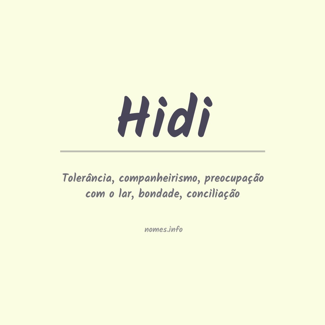 Significado do nome Hidi