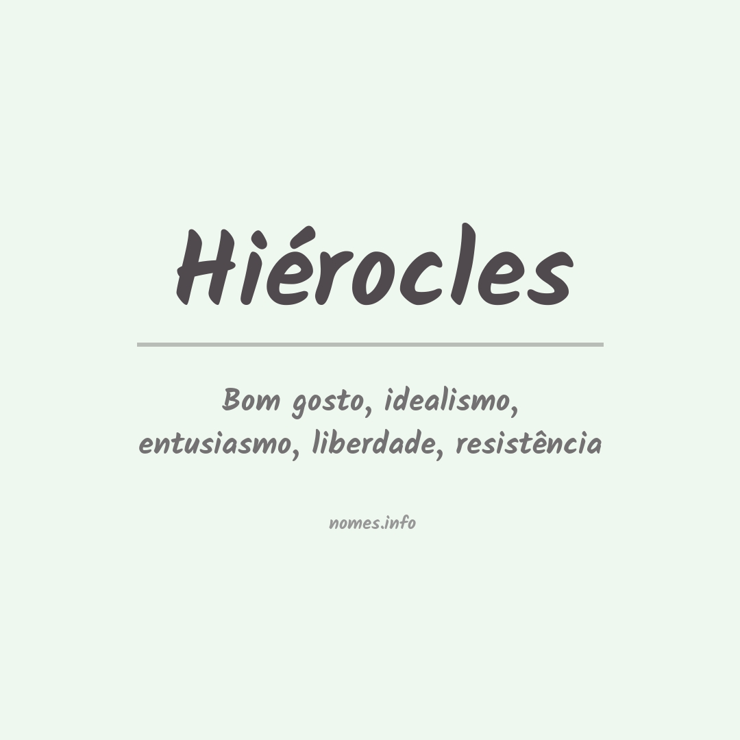 Significado do nome Hiérocles