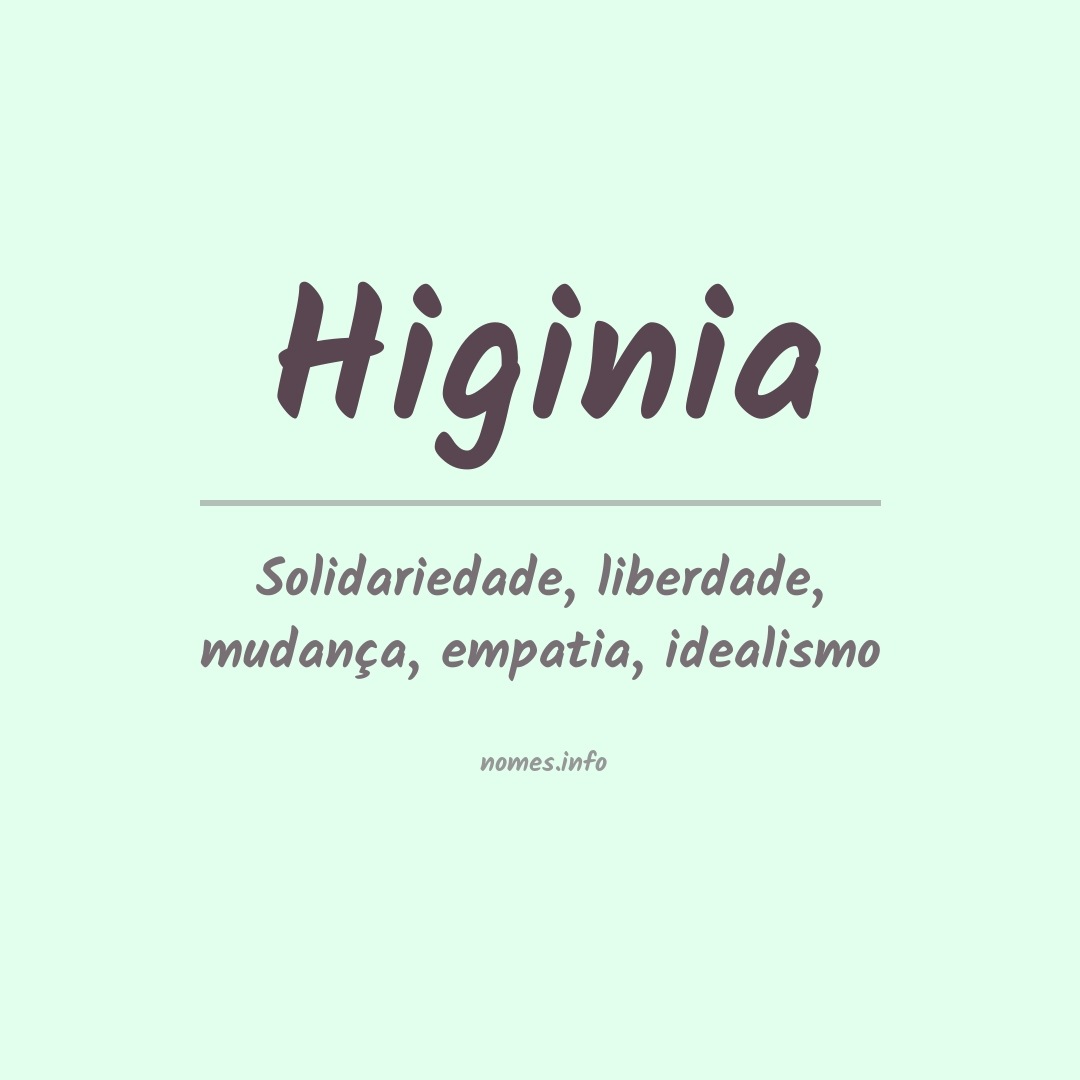 Significado do nome Higinia