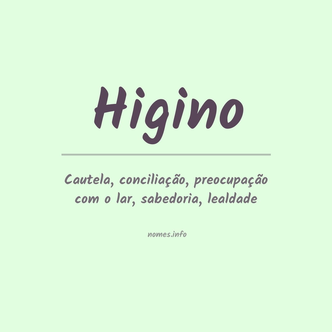 Significado do nome Higino