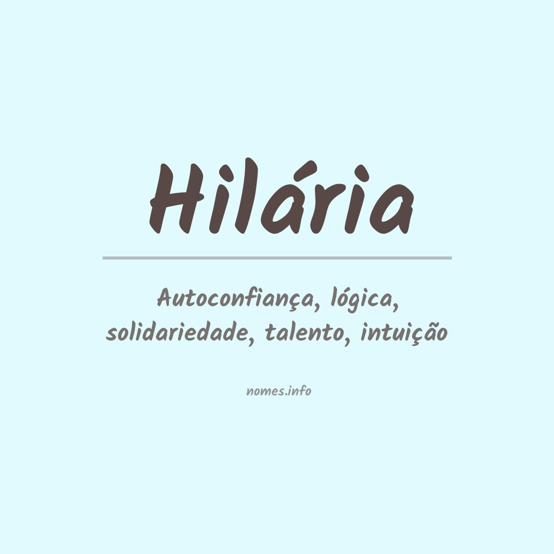 Significado do nome Hilária