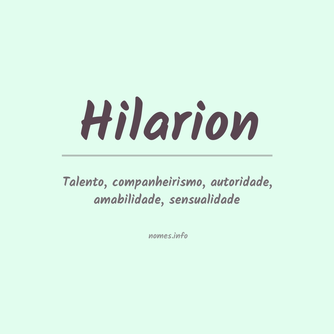 Significado do nome Hilarion