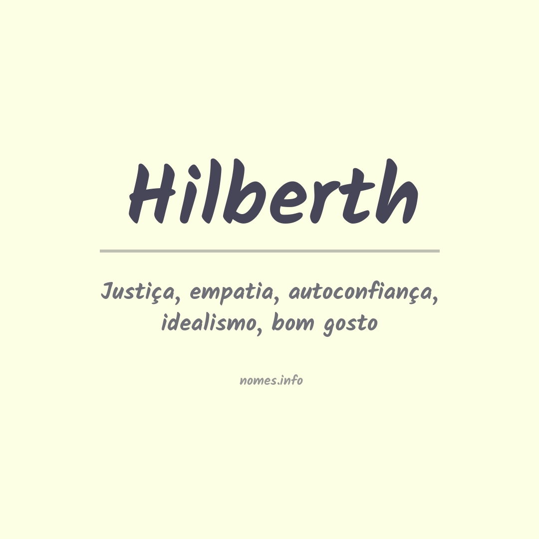 Significado do nome Hilberth