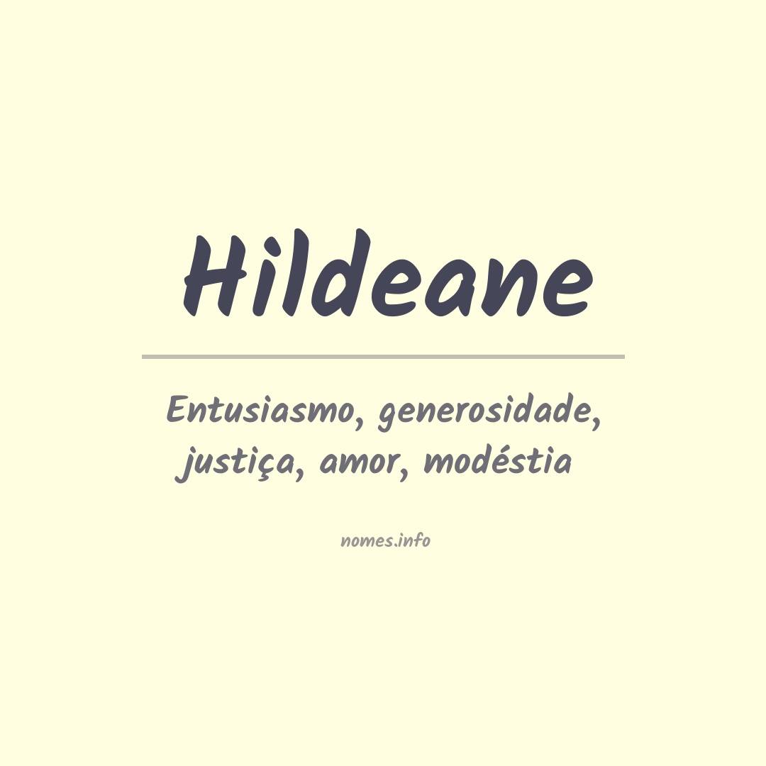 Significado do nome Hildeane