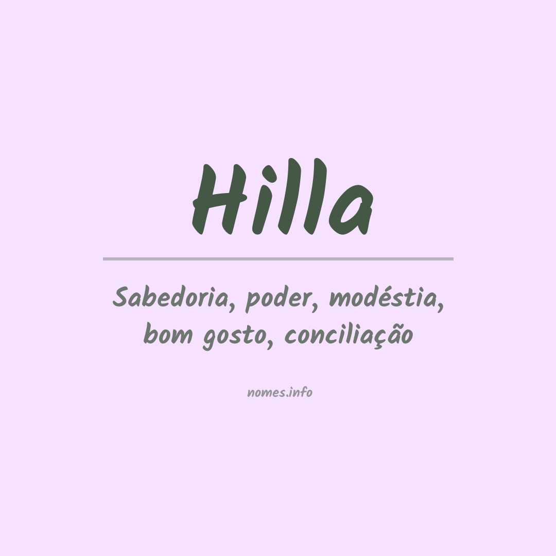Significado do nome Hilla