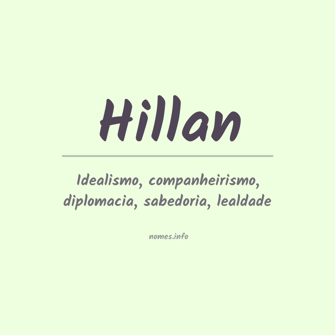 Significado do nome Hillan