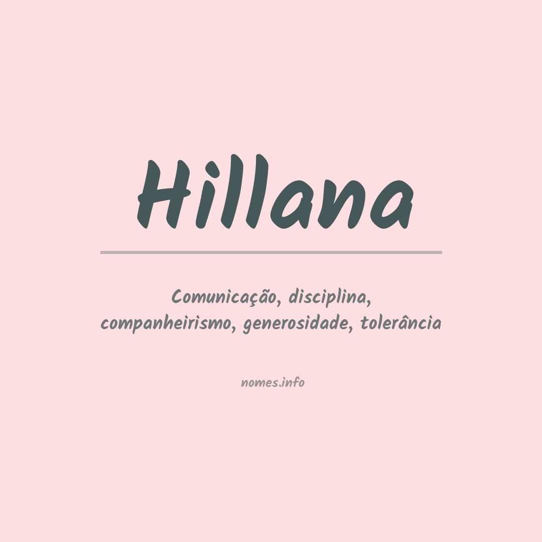 Significado do nome Hillana
