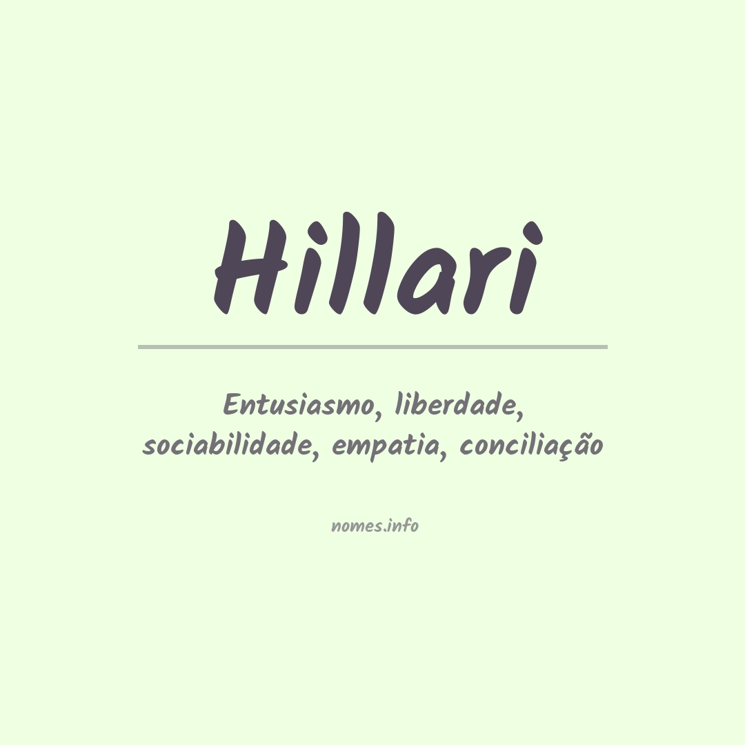 Significado do nome Hillari