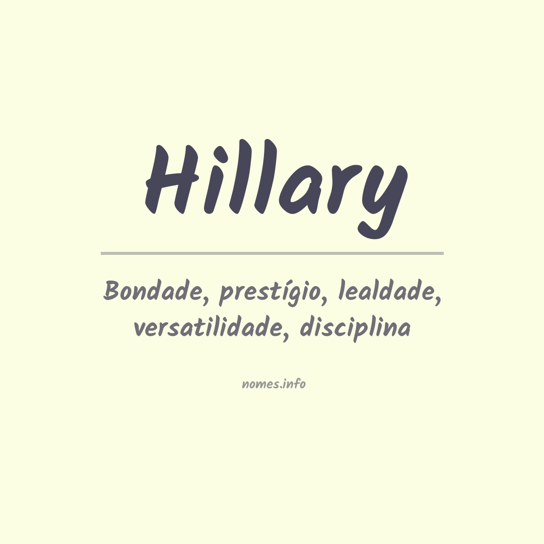 Significado do nome Hillary