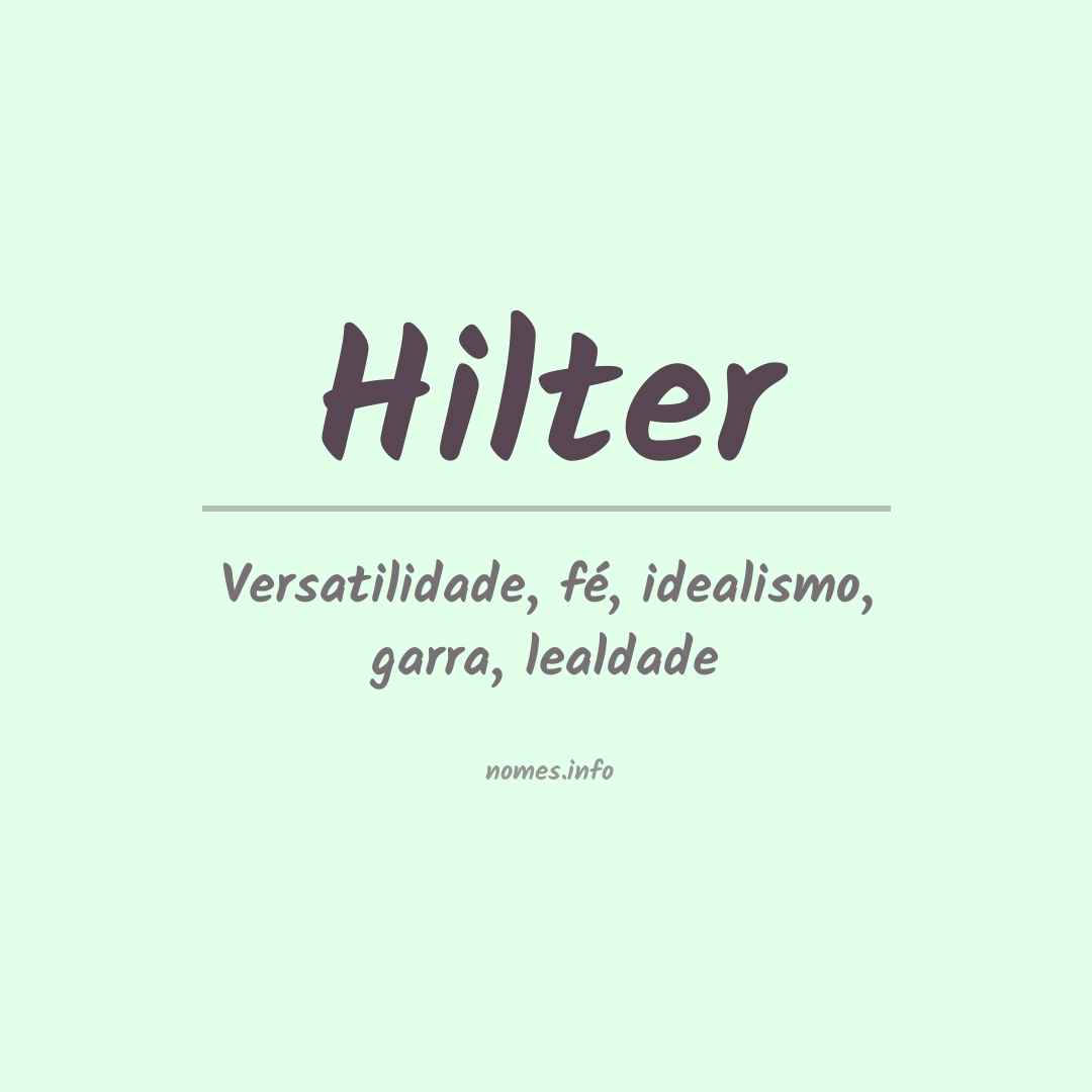 Significado do nome Hilter