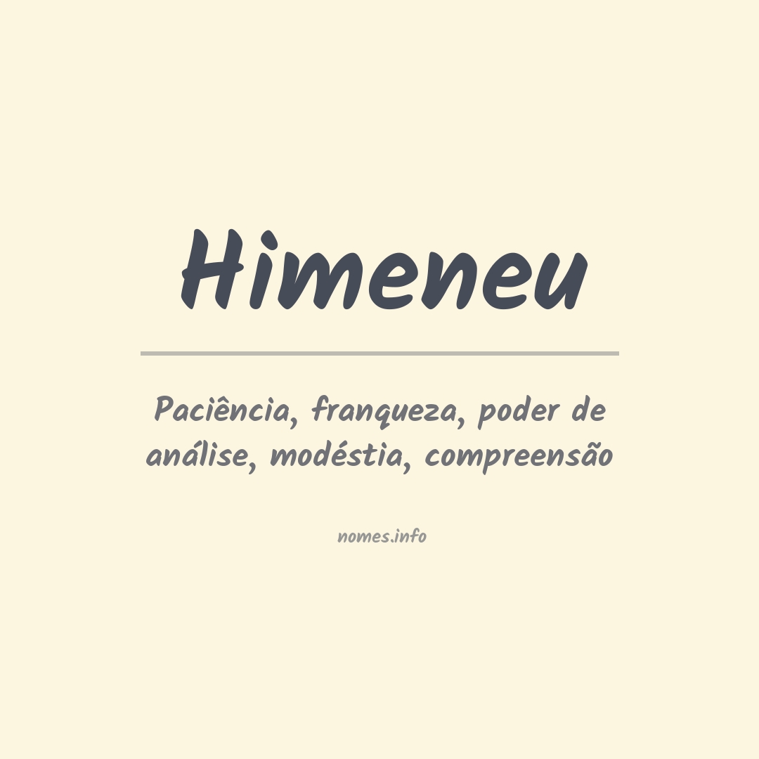 Significado do nome Himeneu