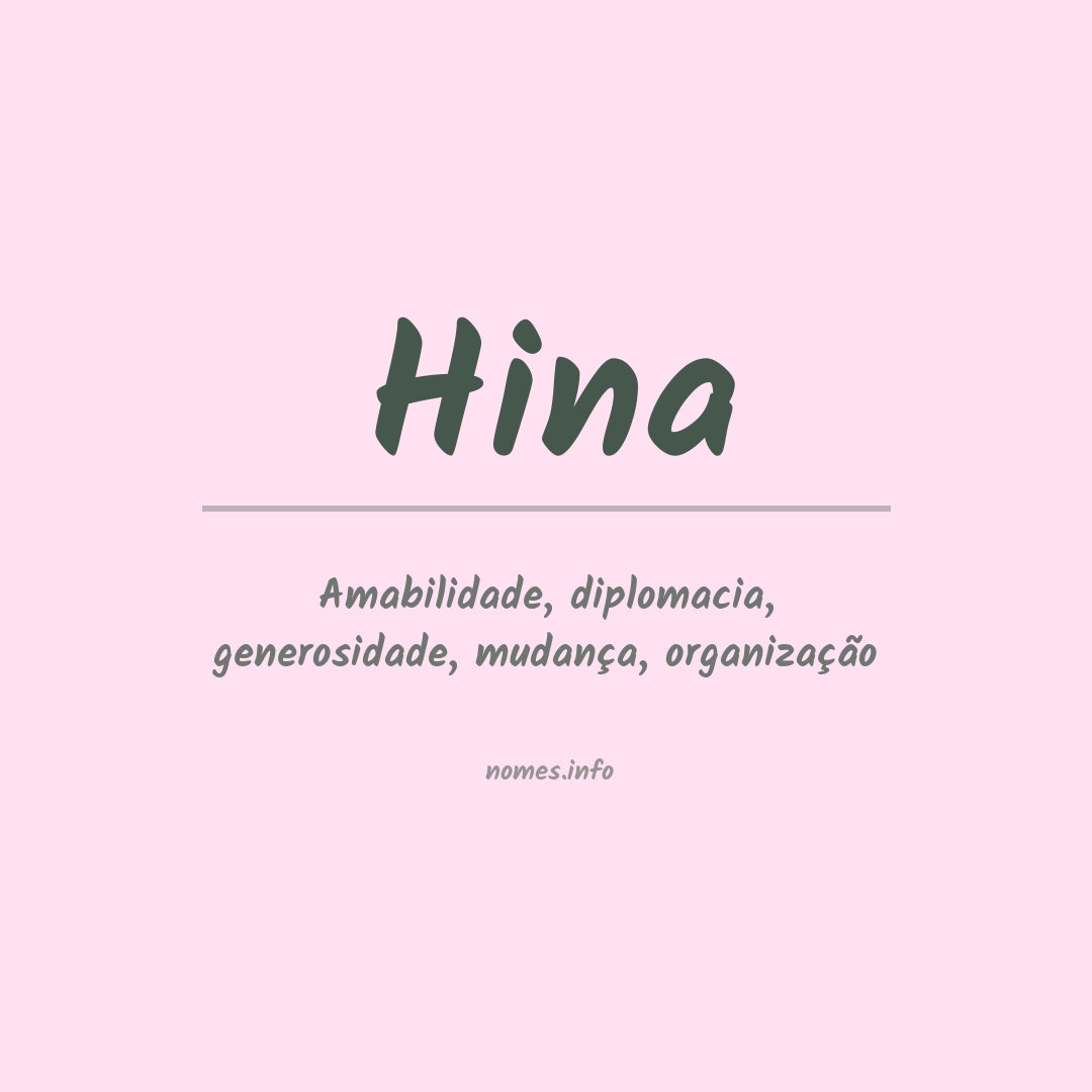 Significado do nome Hina