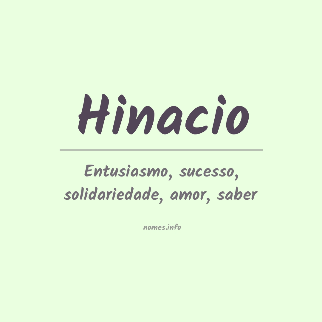 Significado do nome Hinacio