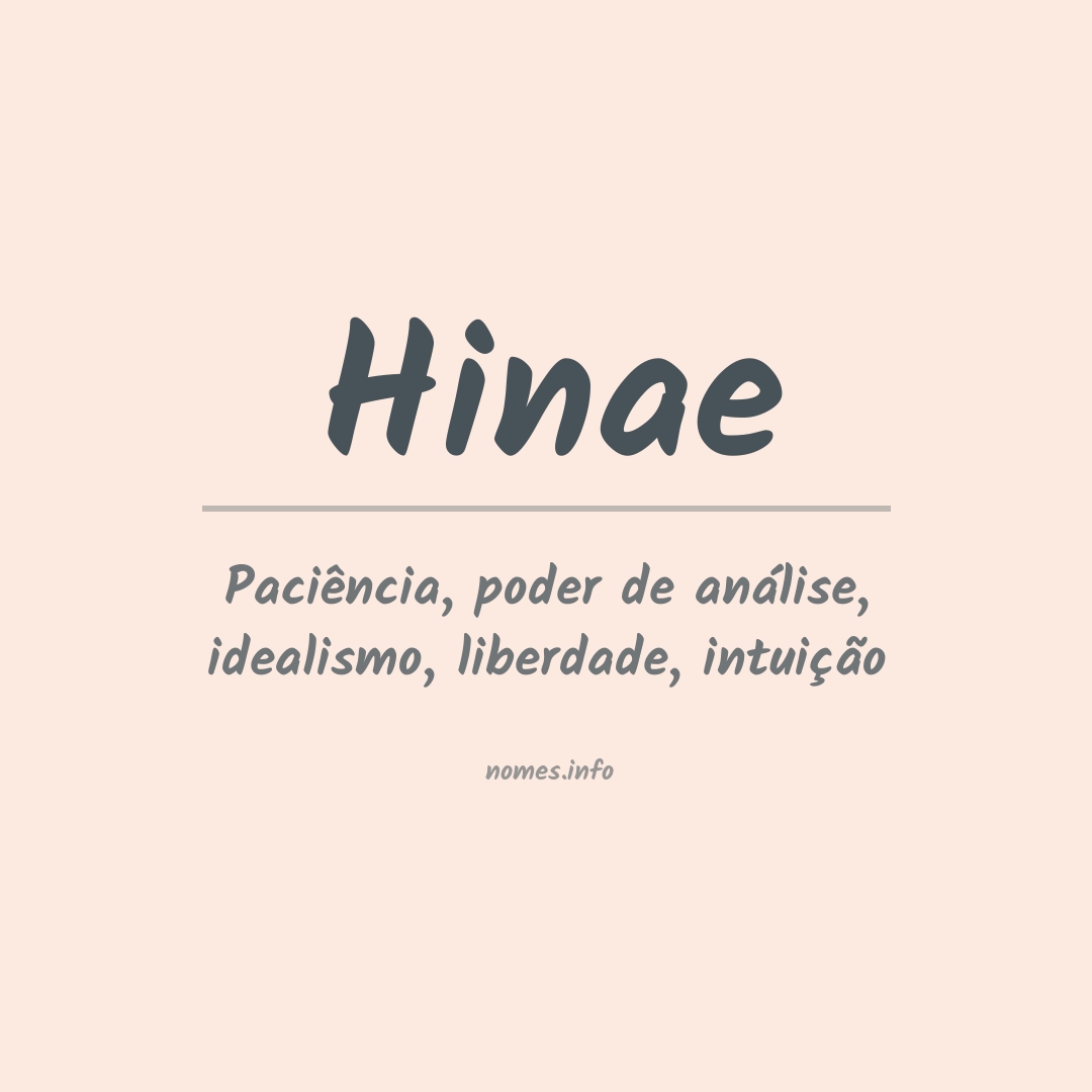 Significado do nome Hinae