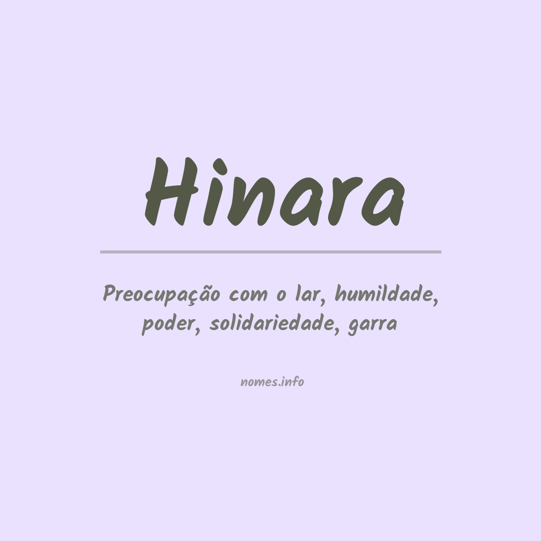 Significado do nome Hinara