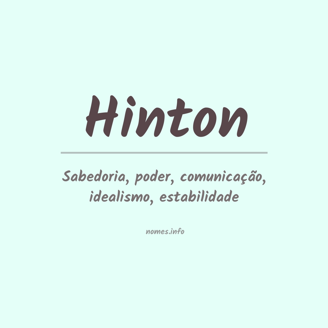 Significado do nome Hinton