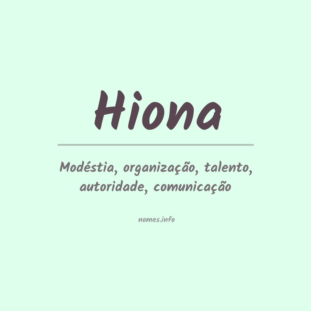 Significado do nome Hiona