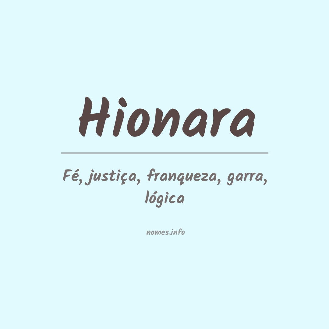 Significado do nome Hionara
