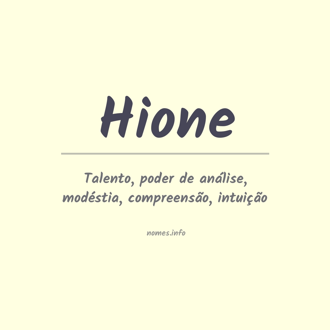 Significado do nome Hione