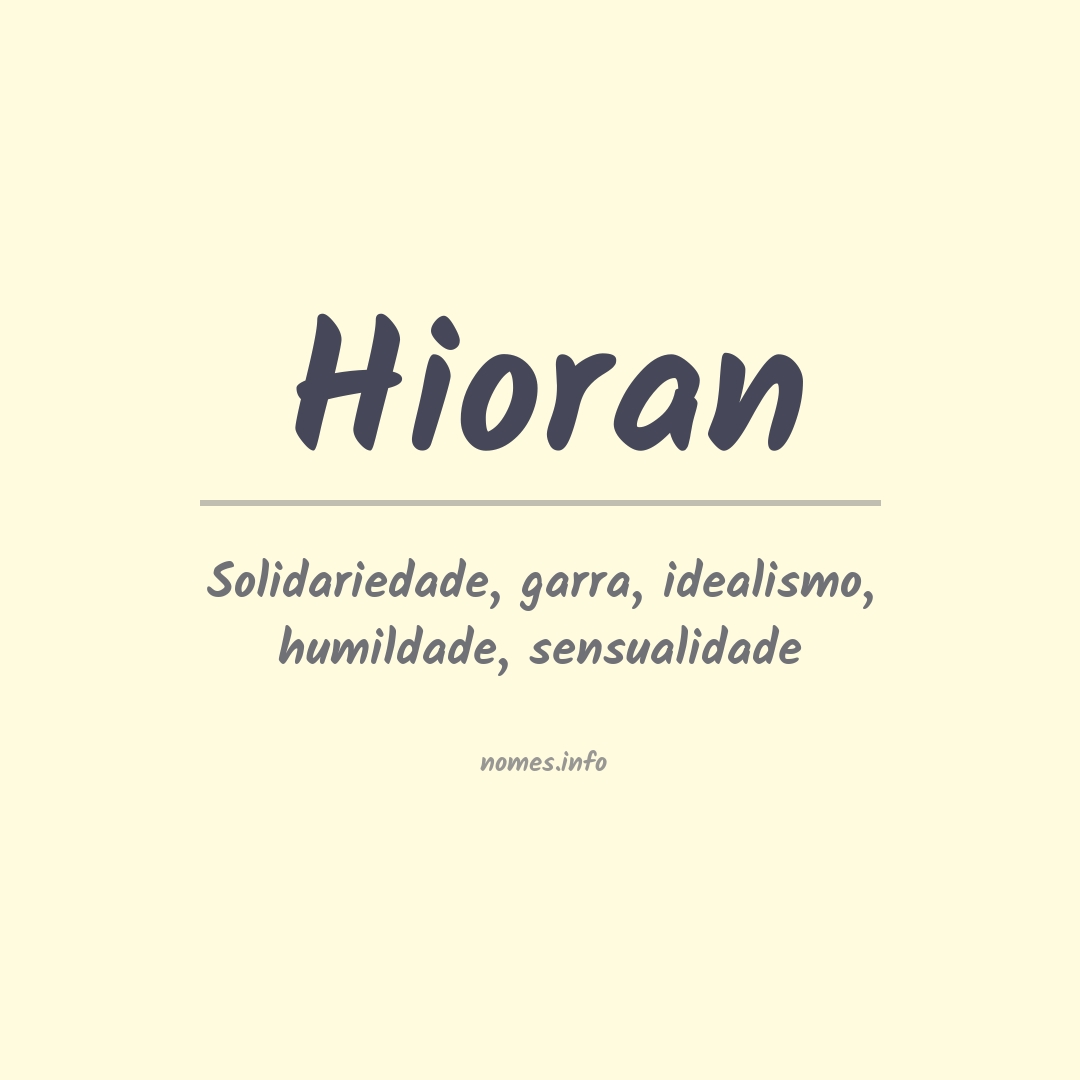 Significado do nome Hioran
