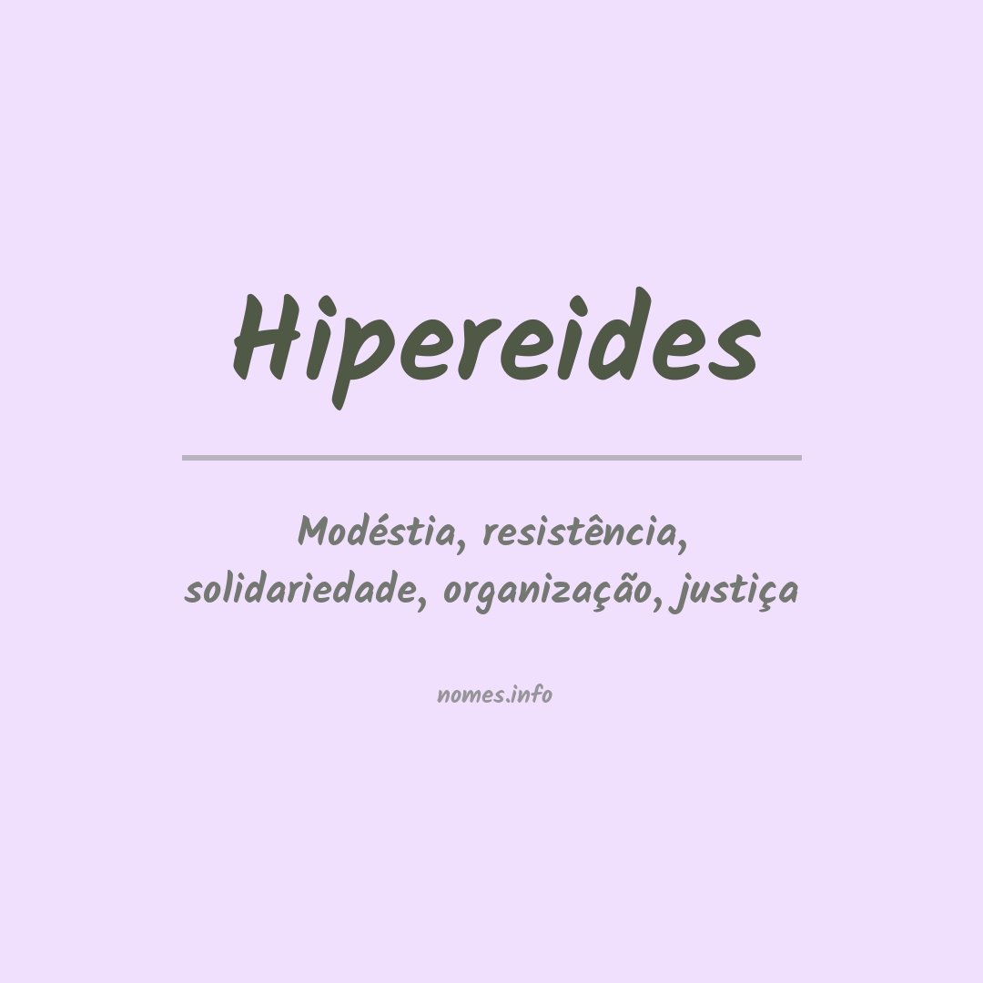 Significado do nome Hipereides