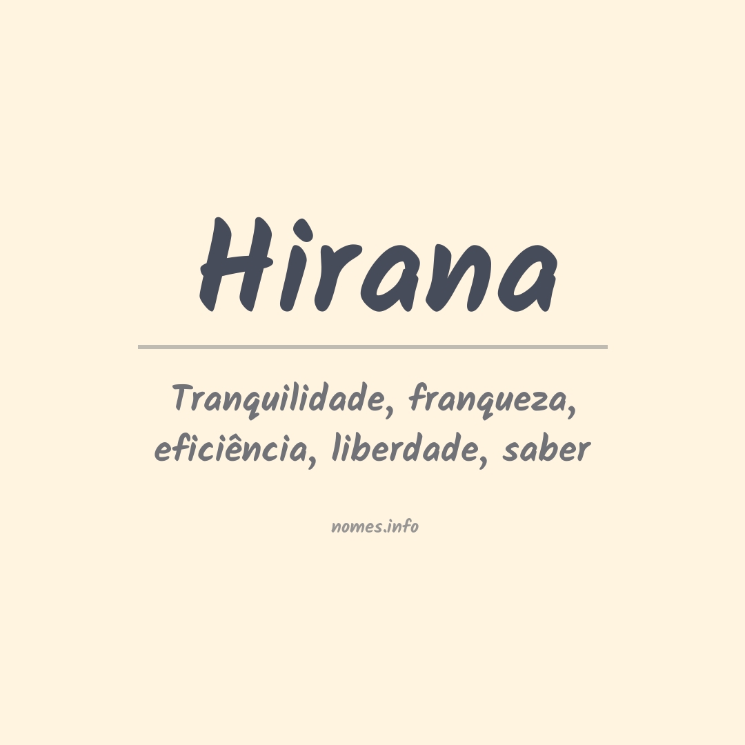 Significado do nome Hirana
