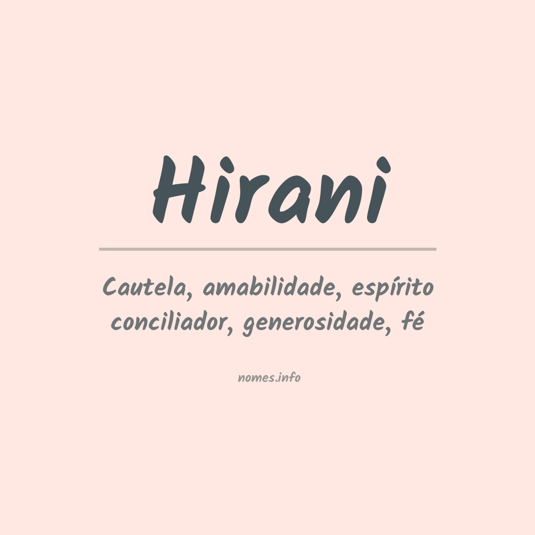 Significado do nome Hirani