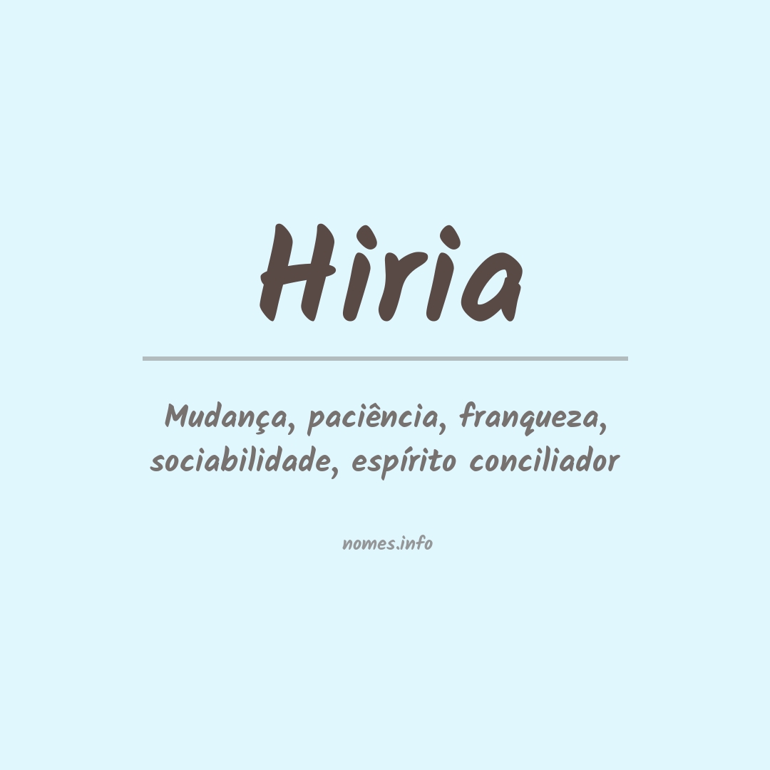 Significado do nome Hiria