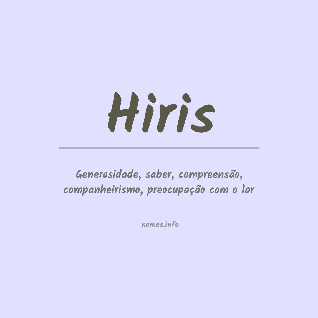 Significado do nome Hiris