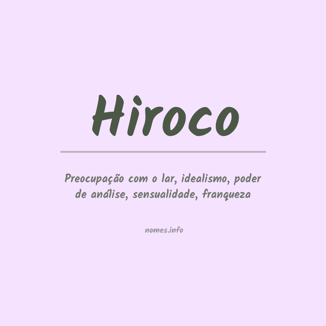 Significado do nome Hiroco