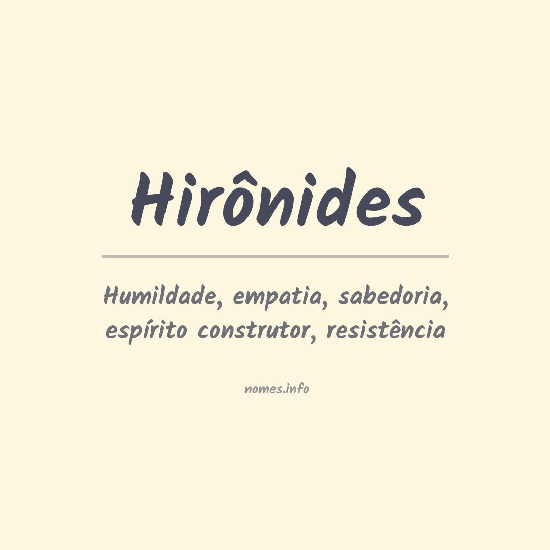 Significado do nome Hirônides