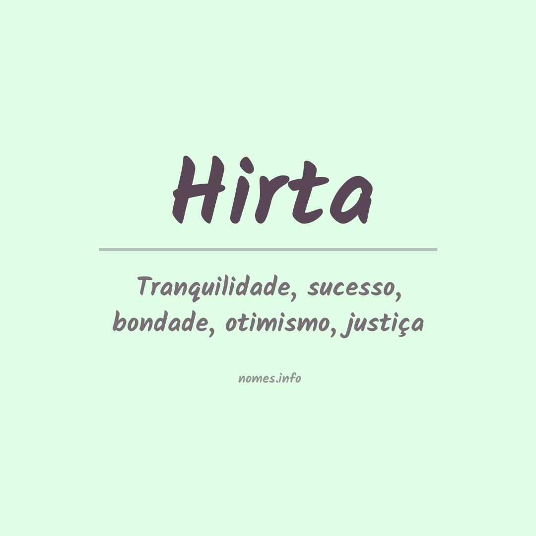 Significado do nome Hirta
