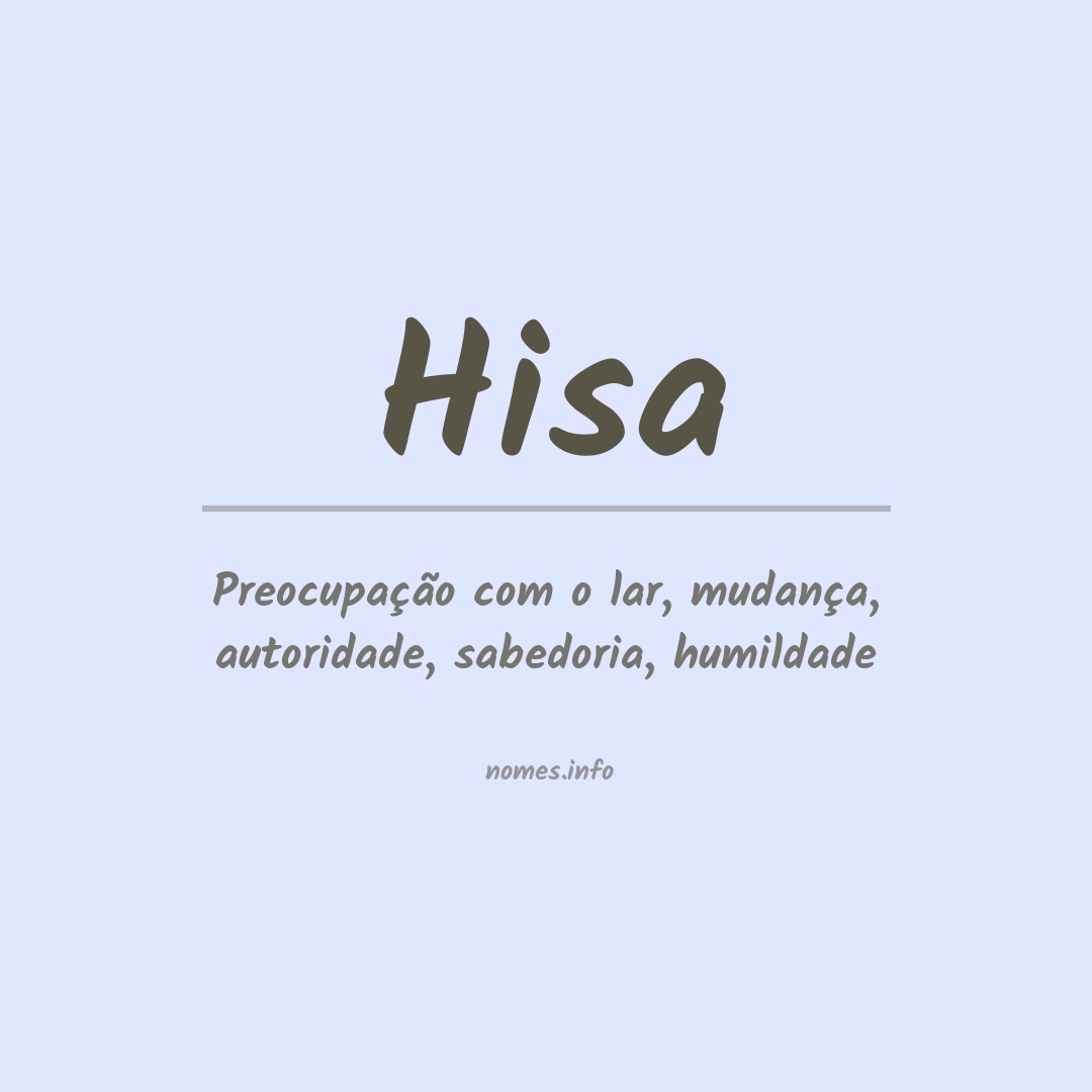 Significado do nome Hisa