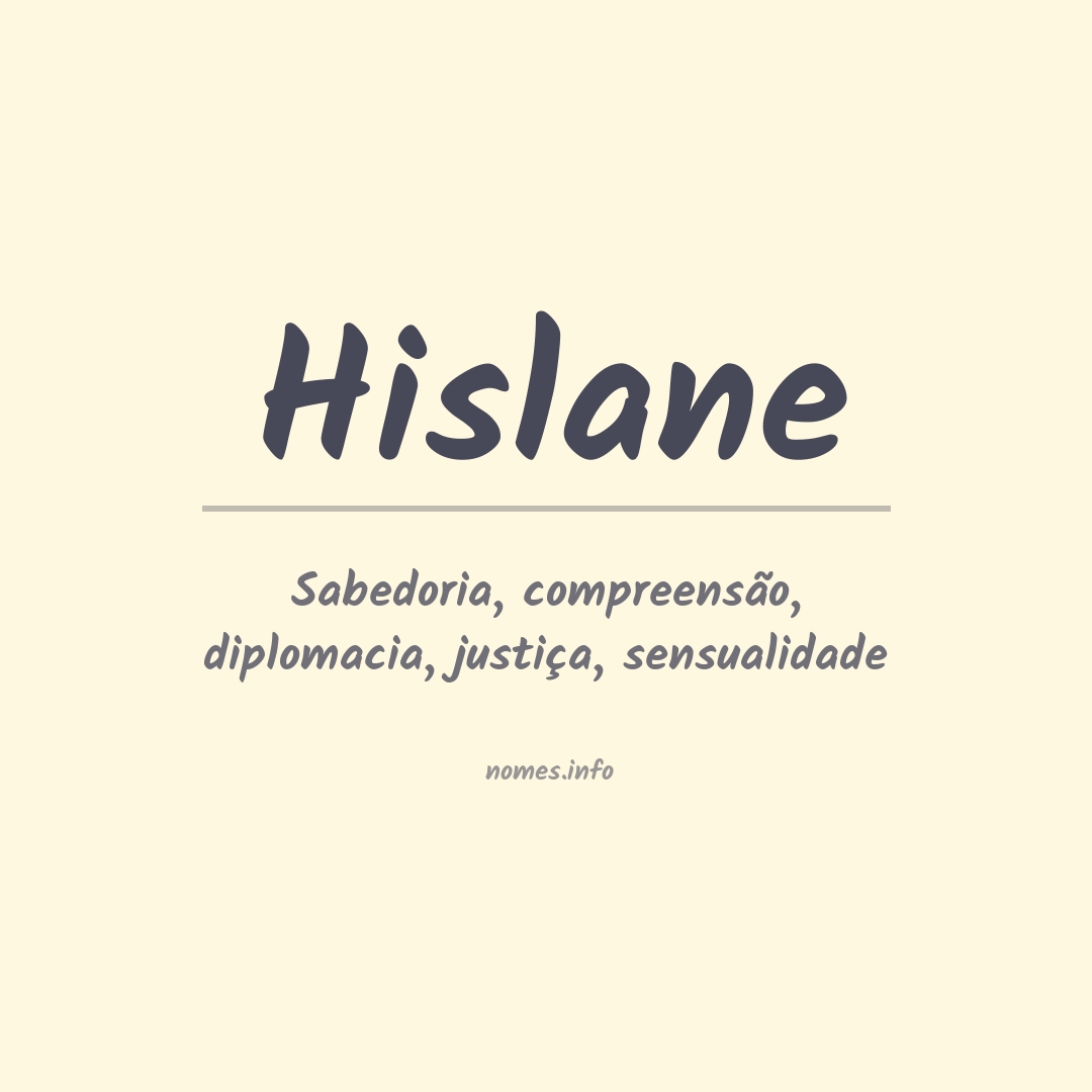 Significado do nome Hislane