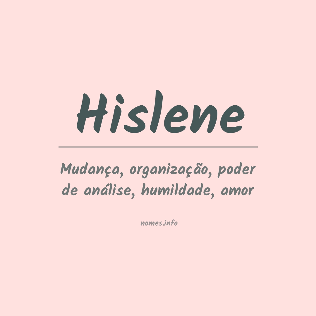 Significado do nome Hislene