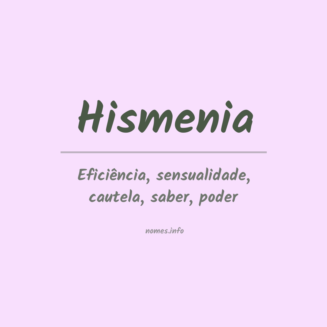 Significado do nome Hismenia