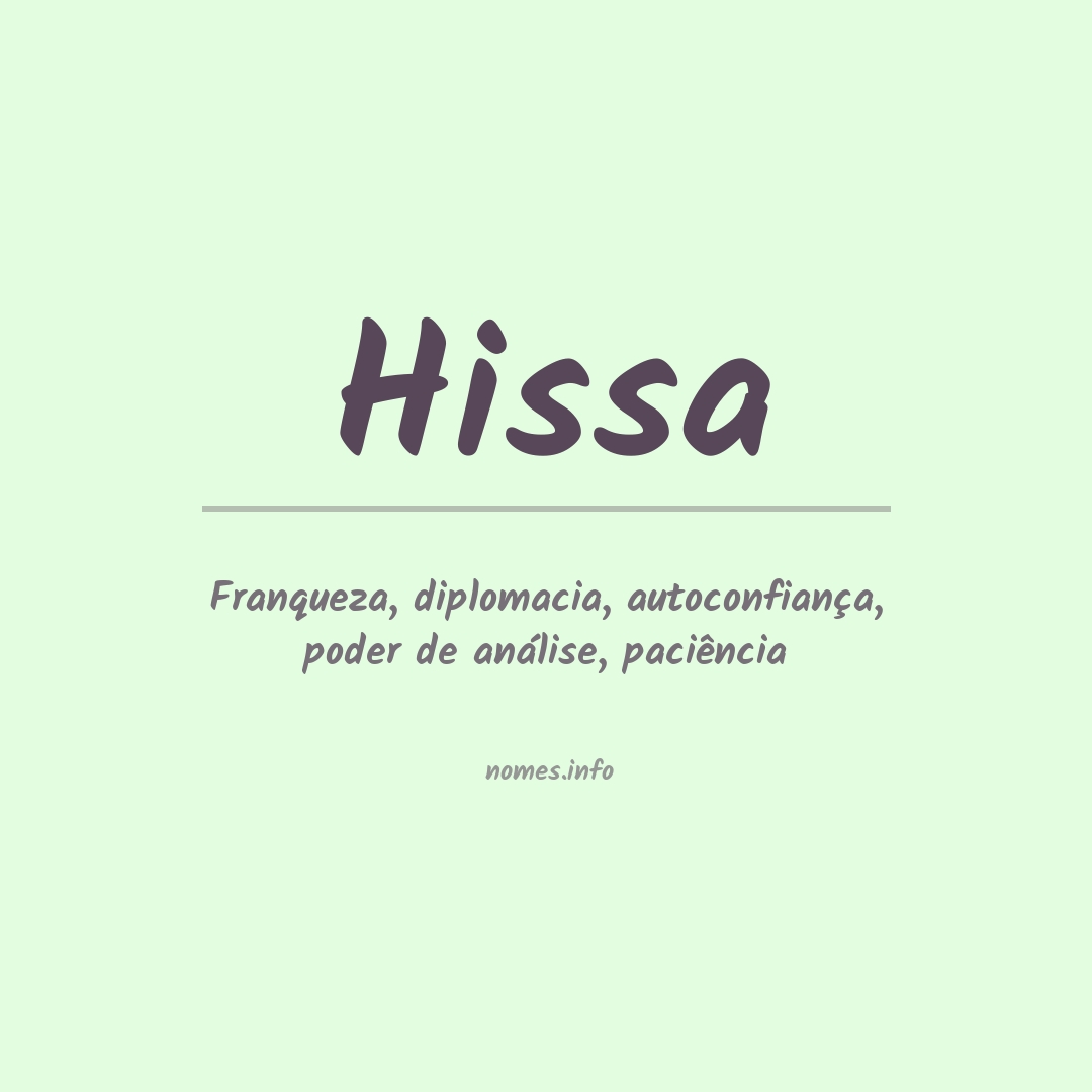Significado do nome Hissa