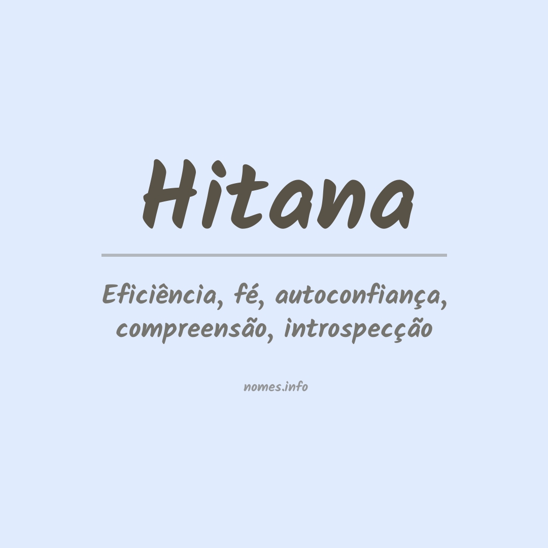 Significado do nome Hitana
