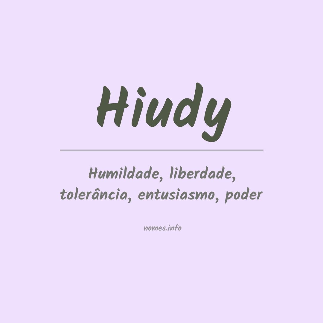 Significado do nome Hiudy