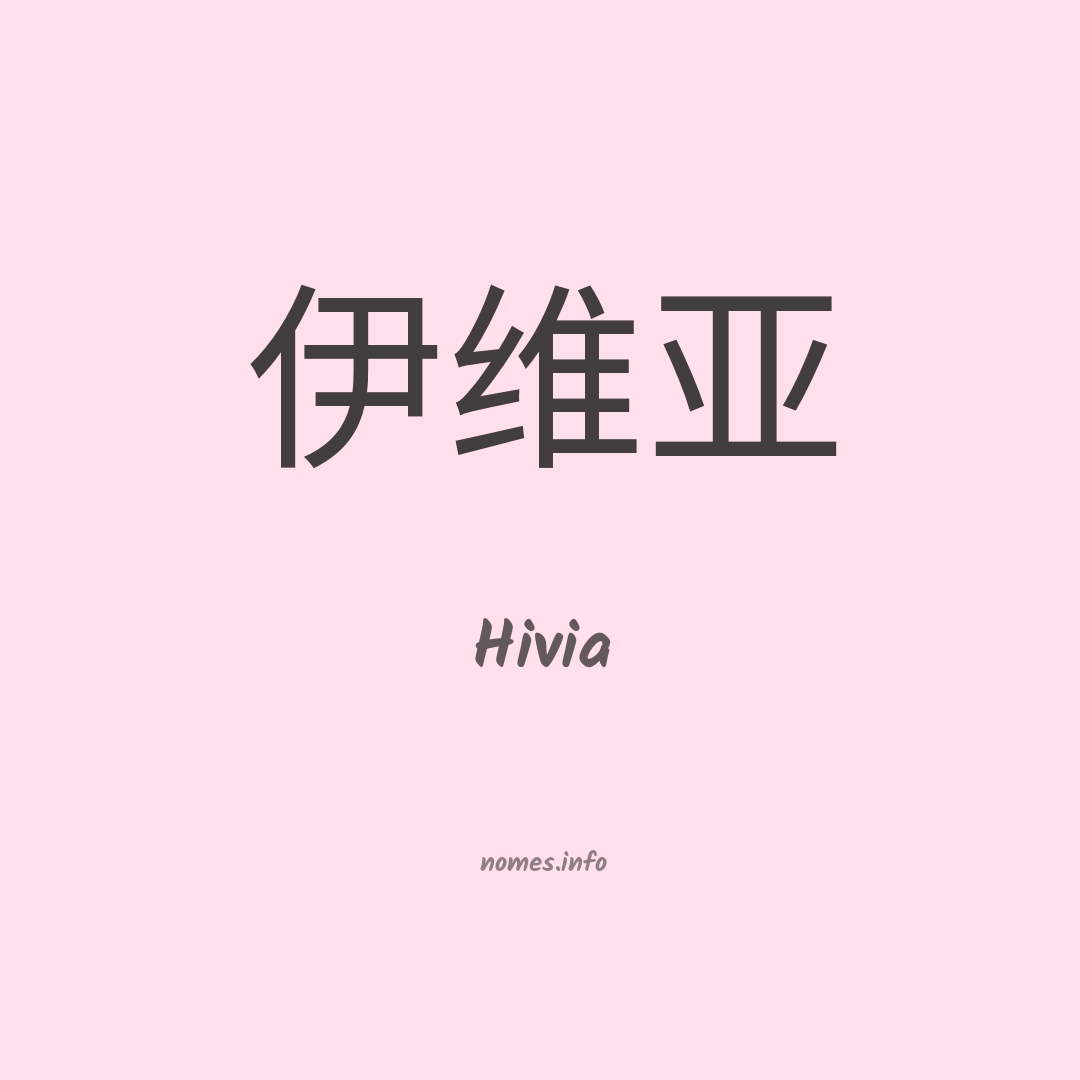 Hivia em chinês