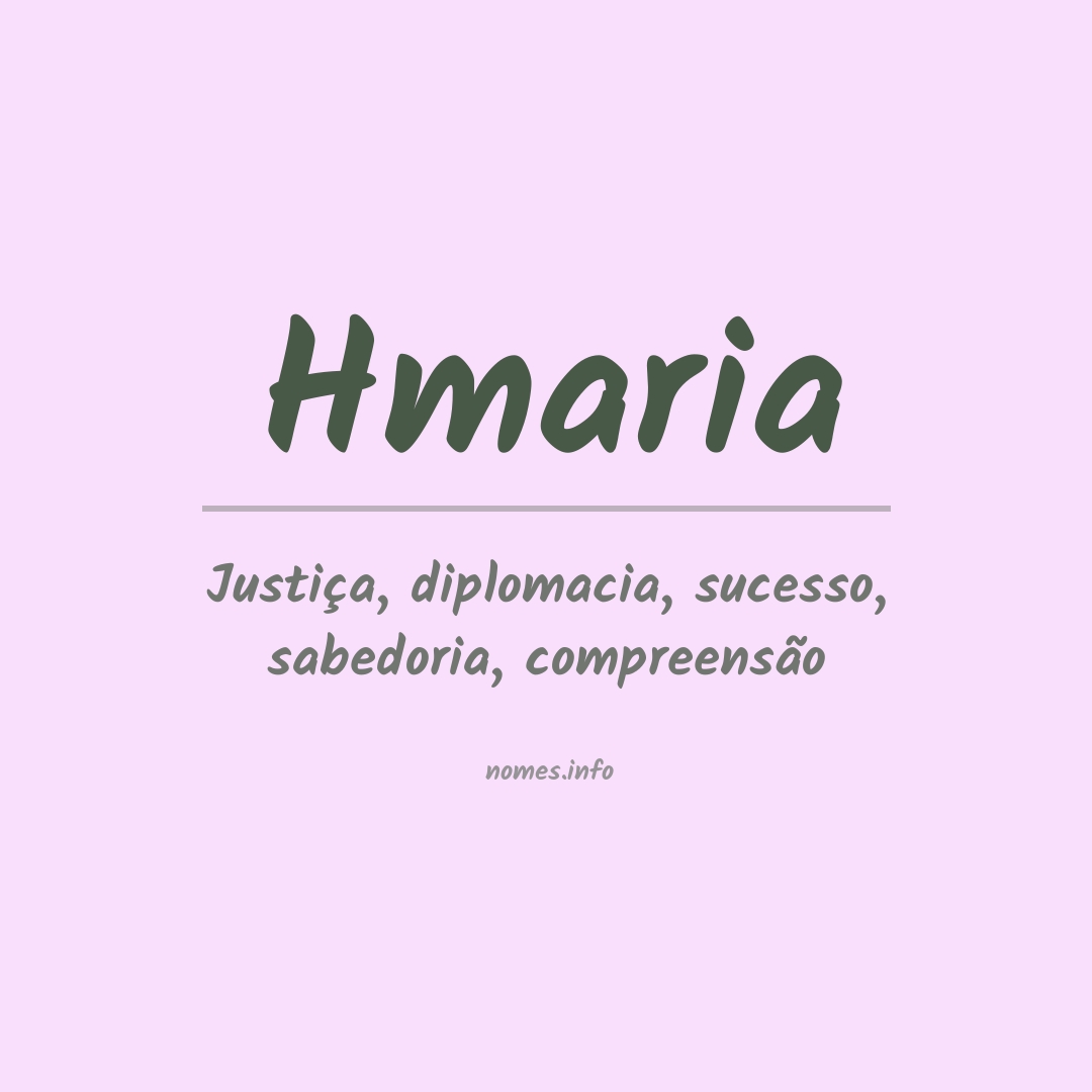 Significado do nome Hmaria