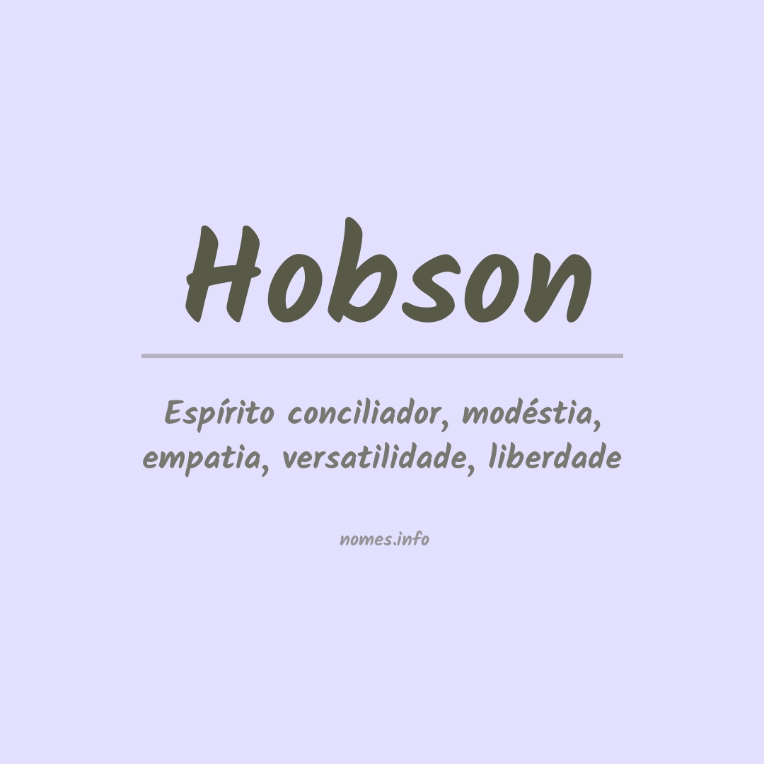 Significado do nome Hobson