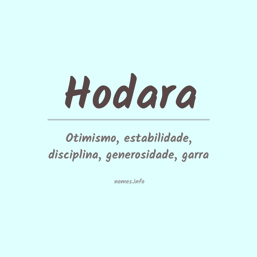 Significado do nome Hodara