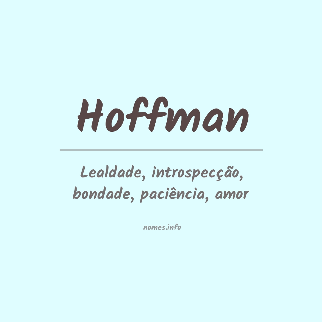 Significado do nome Hoffman