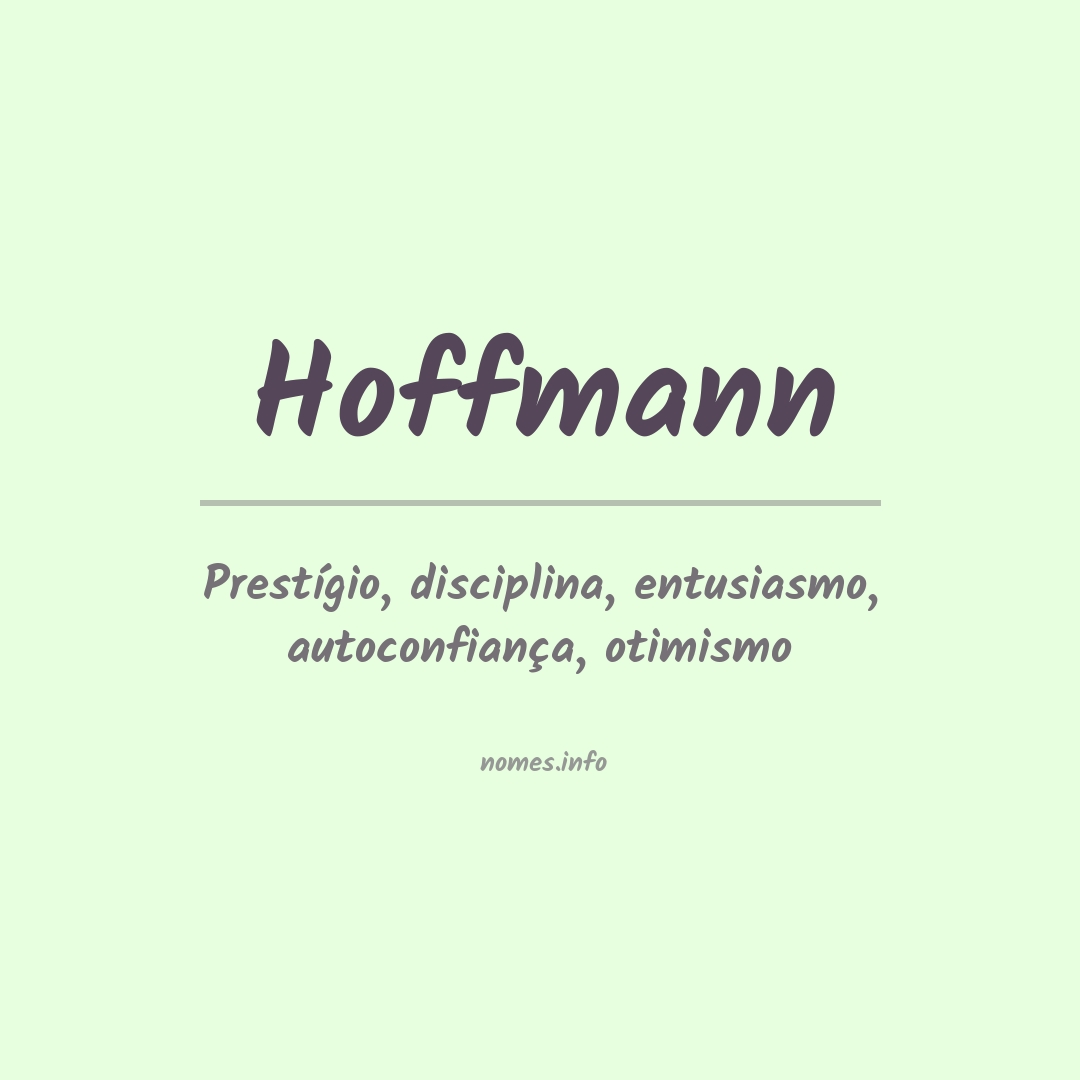 Significado do nome Hoffmann