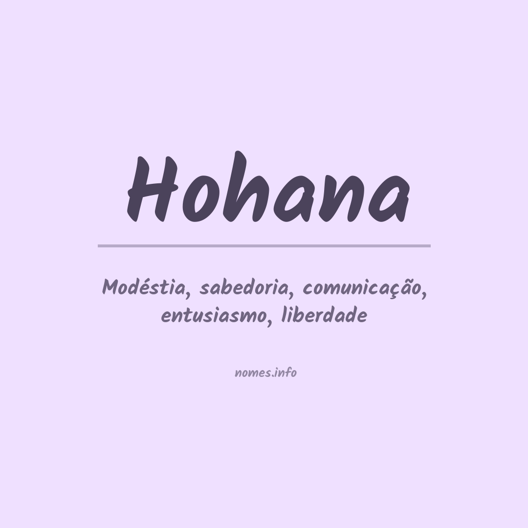 Significado do nome Hohana