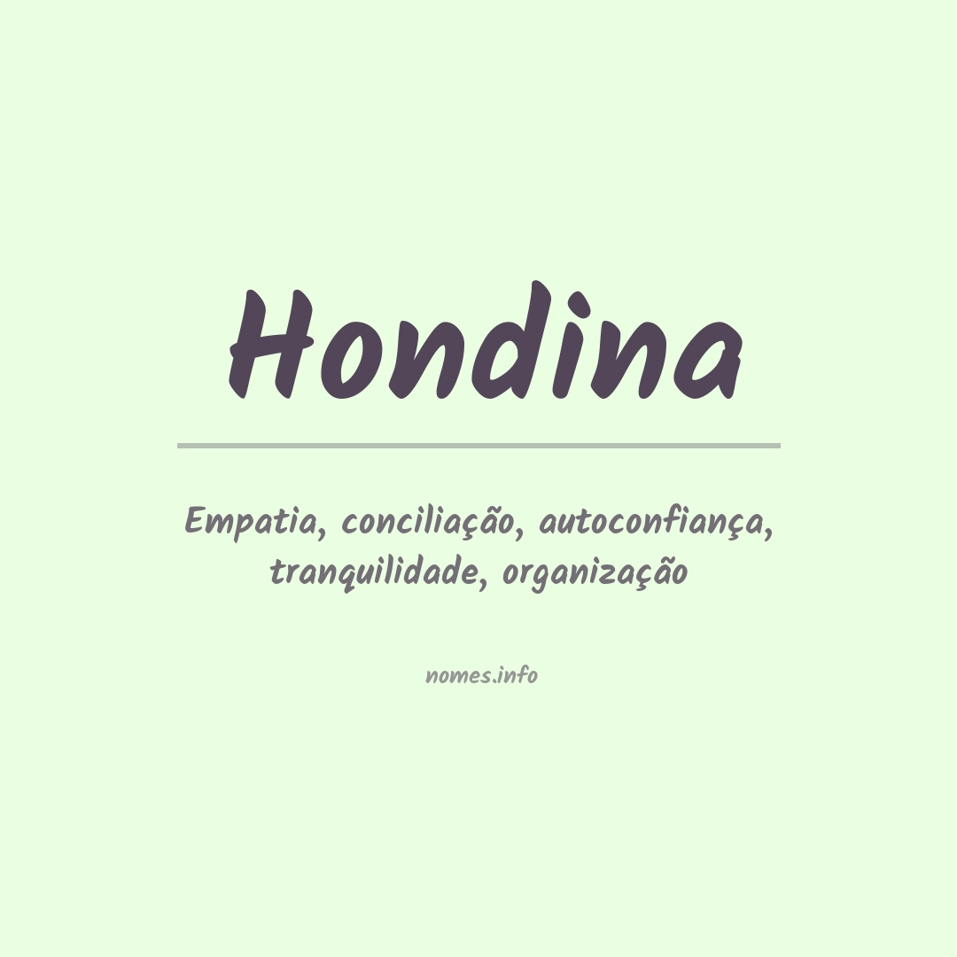 Significado do nome Hondina