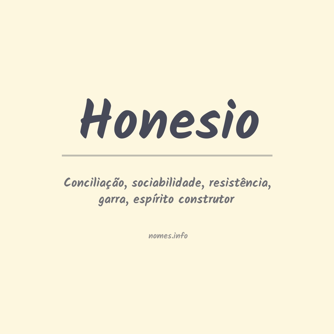 Significado do nome Honesio